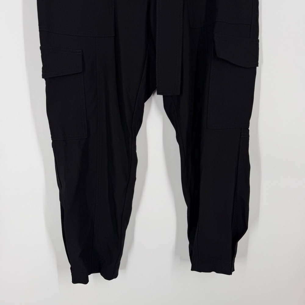 Banana Republic Slim Fit Drapy Twill Utility Cargo Pant Black Belted Petite 8 BR - Picture 6 of 9